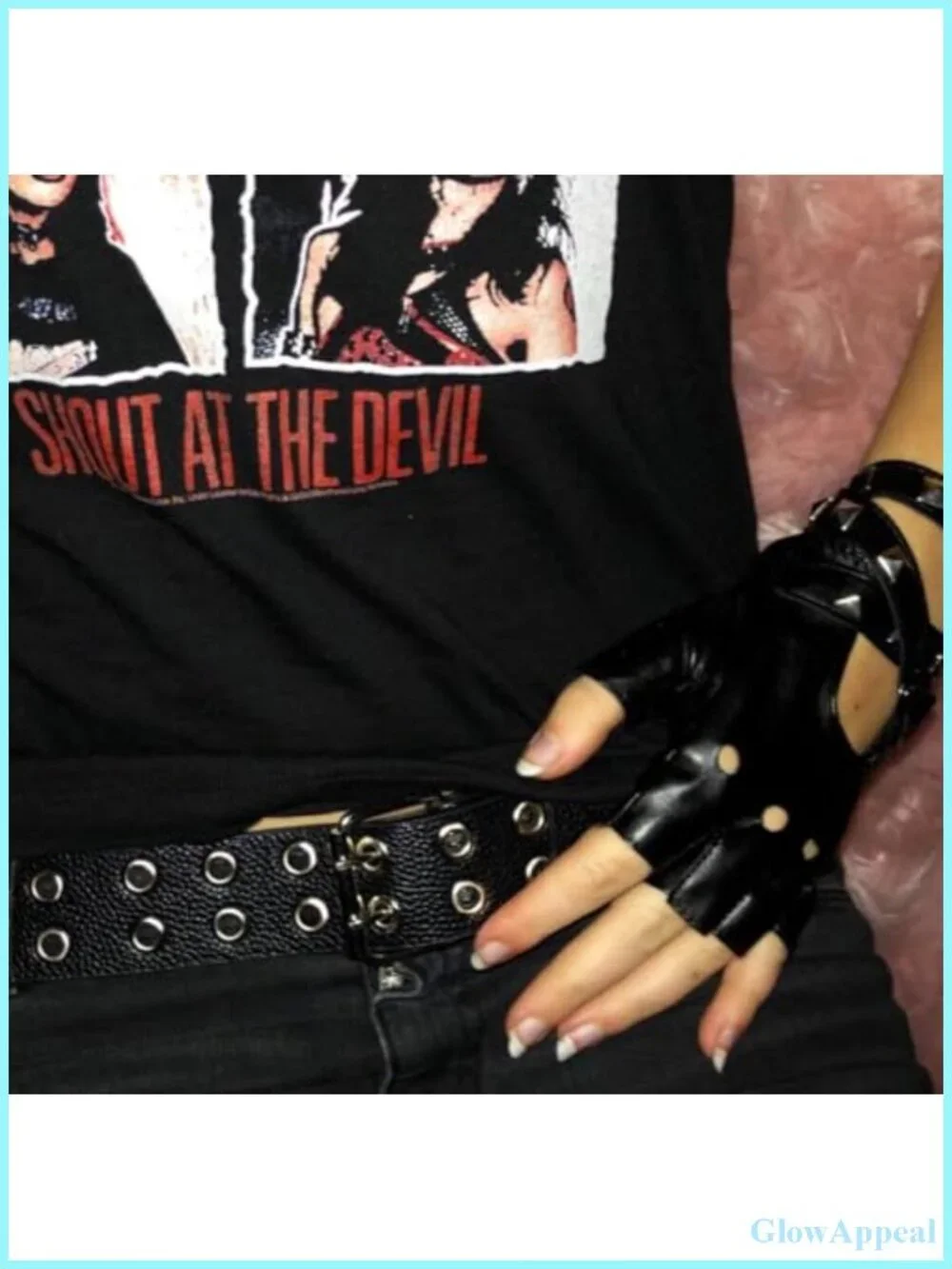 Faux Leather Fingerless Gloves Women Punk Gothic Cosplay Biker Motorcycle